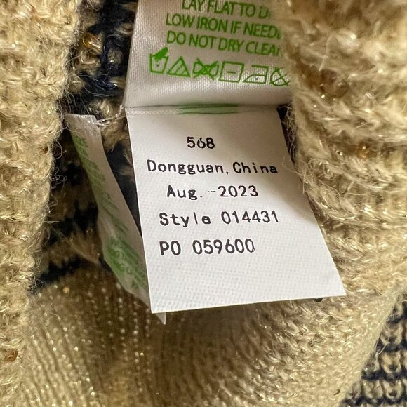 NWT Lilly Pulitzer Finney Sweater Sand Bar Sparkle Strip Size S - Picture 11 of 13